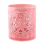 Świeczniki - ŚWIECZNIK METALOWY różowy śr. 13cm - miniaturka - grafika 1