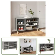 Szafki na buty - The Living Store stojak na buty betonowy szary 102x36x60 cm materiał drewnopochodny - miniaturka - grafika 1