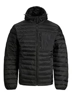 Kurtki męskie - JACK & JONES Męska kurtka pikowana Jcohunt Puffer, czarny, M - miniaturka - grafika 1