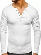 Koszulki męskie - Longsleeve męski bez nadruku biały Bolf 145362 - miniaturka - grafika 1