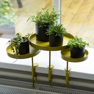 Esschert Design Taca na rośliny z mocowaniem, okrągła, złota rozmiar S Esschert Design - Tace i patery - miniaturka - grafika 1