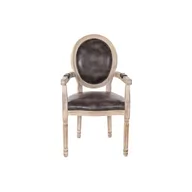 Krzesła - Emaga Krzesło do Jadalni DKD Home Decor Brązowy Poliuretan Drewno kauczukowe (56 x 46 x 96 cm) - miniaturka - grafika 1