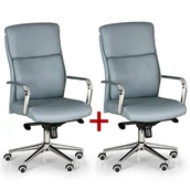 Fotele i krzesła biurowe - B2B Partner Krzesło biurowe Viro 1+1 GRATIS, szary 412081 - miniaturka - grafika 1