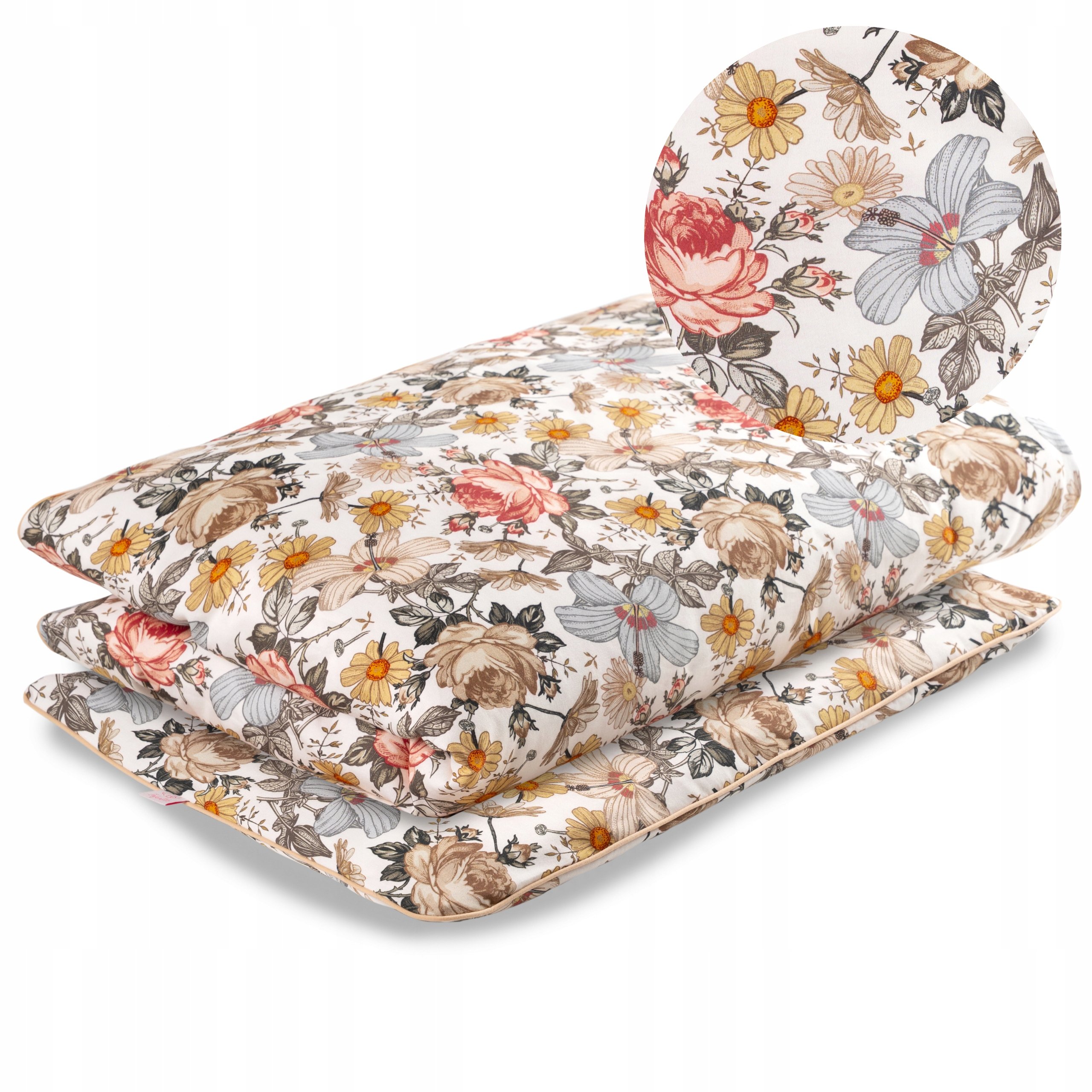 Pościel Do Łóżeczka 2-elem. Bawełna Satynowa 135X100 Z Ozdobną Wypustka