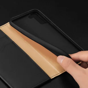 Dux Ducis Hivo skórzane etui z klapką pokrowiec ze skóry naturalnej portfel na karty i dokumenty Samsung Galaxy S22+ (S22 Plus) czarny - Etui i futerały do telefonów - miniaturka - grafika 15