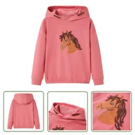 Bluzy dla dziewczynek - Bluza dziecięca z kapturem - stary róż - 104 - Bluza Dziewczęca - miniaturka - grafika 1