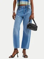 Spodnie damskie - Desigual Jeansy Aike 24WWDD16 Niebieski Straight Fit - miniaturka - grafika 1