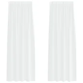Zasłony - vidaXL Zasłony z zasłonami 2 pcs Biały 140 x 245 cm Poliester - miniaturka - grafika 1
