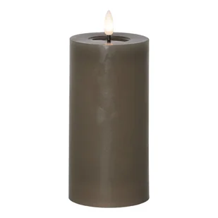 Świeca LED woskowa FLAMME FLOW brązowo-szara 17,5cm 1500h - Świece - miniaturka - grafika 1