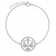 Bransoletki - Bransoletka ze Znakiem Zodiaku Waga srebro 925 GRAWER DEDYKACJA GRATIS - miniaturka - grafika 1