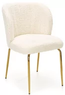 Krzesła - Krzesło tapicerowane bouclé K474 kremowy-złoty stelaż - miniaturka - grafika 1