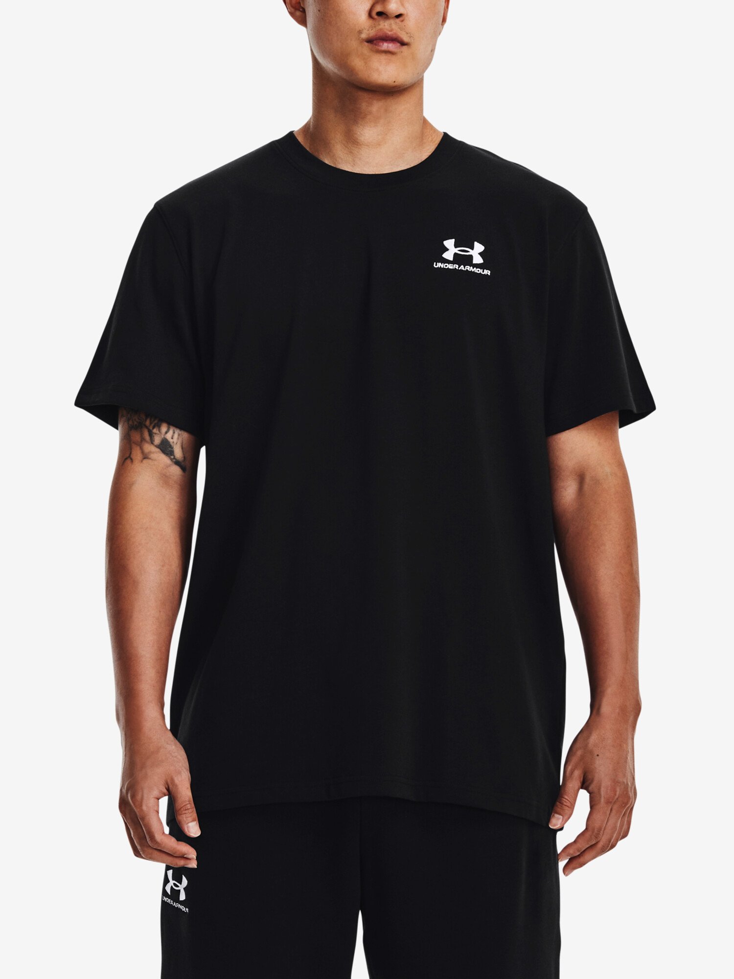 Koszulka męska Under Armour LOGO EMB HEAVYWEIGHT SS-BLK L
