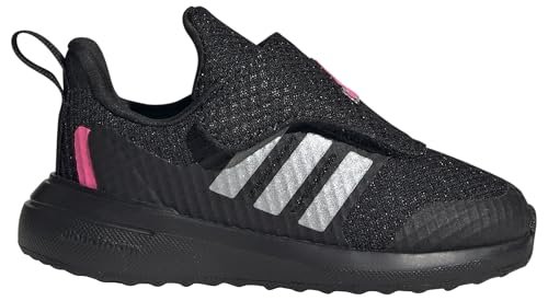 adidas Fortarun 2.0 buty dziecięce, materiał wierzchni, różowe, Rdzeń Czarny Srebrny Met Lucid Różowy, 4 UK Child