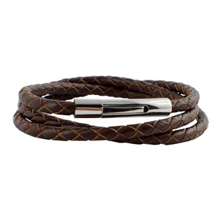 König Design skórzany naszyjnik skórzany pasek skórzana bransoletka 6 mm męski naszyjnik 17 cm - 100 cm pleciony, długość: 50 centymetrów, kolor: brązowy - Naszyjniki męskie - miniaturka - grafika 1