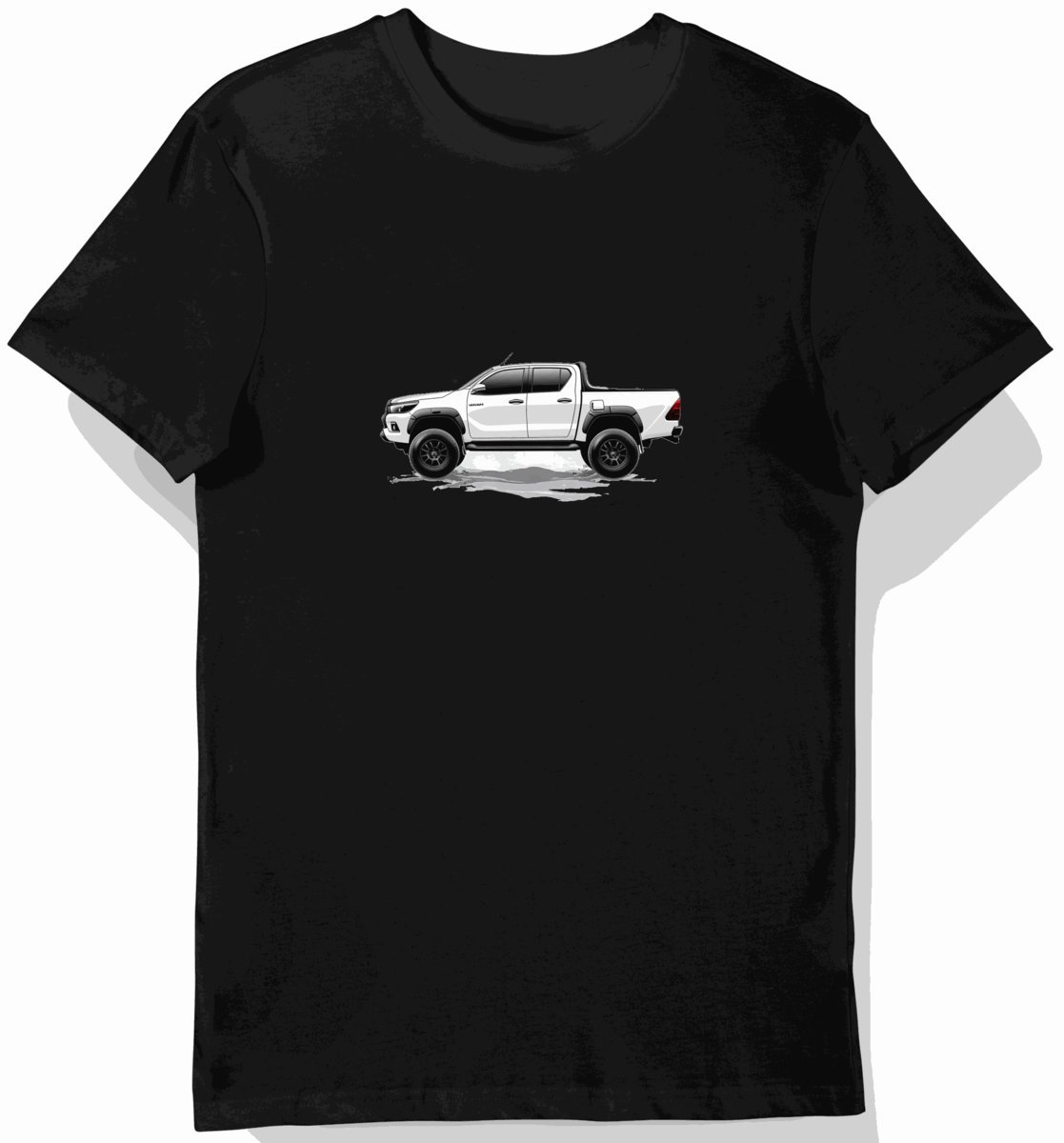 Koszulka męska czarna z eleganckim motywem Toyota Hilux XXL