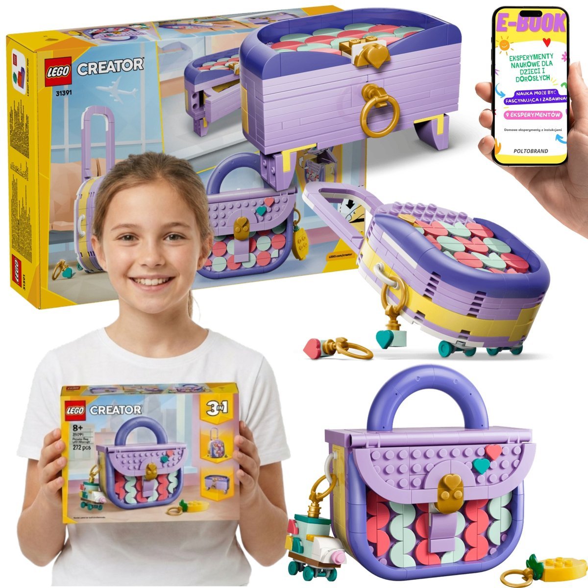 LEGO Creator Modna Torebka ze Schowkiem 3w1 (31391) + E-BOOK