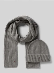 Czapka i szal z mieszanki bawełny i kaszmiru w zestawie - Czapki męskie - miniaturka - grafika 1