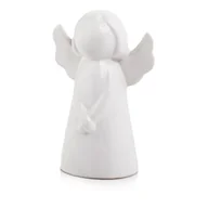 Ozdoby bożonarodzeniowe - Figurka ceramiczna Aniołek biały 12 cm - miniaturka - grafika 1
