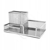 Przyborniki na biurko - TIERRA Przybornik siatkowy wielofunkcyjny 3A srebrny SPB3A/SR - miniaturka - grafika 1