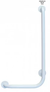 Poręcz kątowa do natrysku 40x80cm ERGOPLUS, wersja lewa, kolor biały - Akcesoria łazienkowe - miniaturka - grafika 1