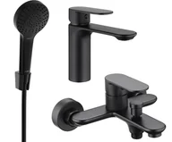 Zestawy baterii łazienkowych - Mexen Milo R05 zestaw wannowy, czarny - 71303R05-70 - miniaturka - grafika 1