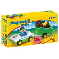 Playmobil 1.2.3 Car with horse trailer 70181 - Klocki - miniaturka - grafika 2