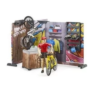 Bruder Sklep rowerowy z figurką - - Samochody i pojazdy dla dzieci - miniaturka - grafika 1