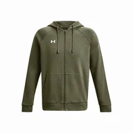 Bluzy sportowe męskie - Męska bluza Under Armour Rival Fleece FZ Hoodie Rozmiar: XXL / Kolor: ciemnozielony - miniaturka - grafika 1