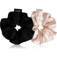 Ozdoby do włosów - GLOV Satin Scrunchies M gumki do włosów Sparkling Wine/Black 2 szt. - miniaturka - grafika 1