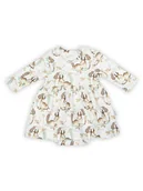 Body dla niemowląt - Niemowlęce sukienko-body z długim rękawem sarenka kremowe Nicol,r.86 - miniaturka - grafika 1