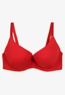 Biustonosze - Czerwony Biustonosz Full Cup Gładki Klasyczny Zilemia - miniaturka - grafika 1