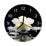 Naklejki na drzwi i meble - Zegar szklany okrągły Kamienie storczyk - miniaturka - grafika 1