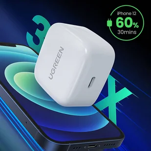 Ugreen ładowarka sieciowa USB Typ C Power Delivery 3.0 Quick Charge 4.0 20W 3A (wtyczka UK) biały (CD137) - Ładowarki do telefonów - miniaturka - grafika 7