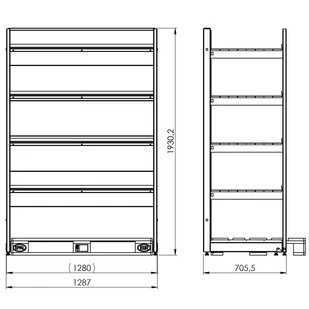 Regał wolnostojący przyścienny 4 półki 193x128x70 cm - Szafy i regały magazynowe - miniaturka - grafika 3