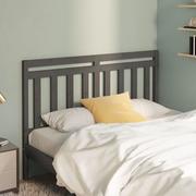 Inne meble do sypialni - Lumarko Wezgłowie łóżka, szare, 126x4x100 cm, lite drewno sosnowe - miniaturka - grafika 1