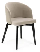 Krzesła - Beżowe drewniane krzesło welurowe na czarnych nogach - Fima 5X - miniaturka - grafika 1