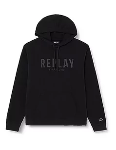 Replay Męska bluza z kapturem, 098 BLACK, L - Bluzy męskie - miniaturka - grafika 1