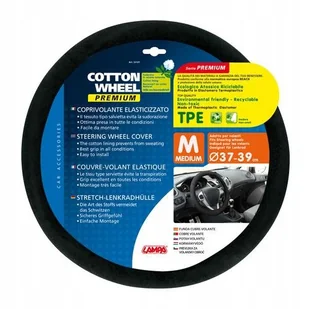 Pokrowiec kierownicy Cotton-Wheel Black 37-39 CM - Akcesoria motoryzacyjne - miniaturka - grafika 1