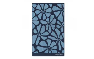 Ręcznik plażowy duży bawełna egipska 100x160 Flowers niebieski kwiaty - Ręczniki - miniaturka - grafika 1