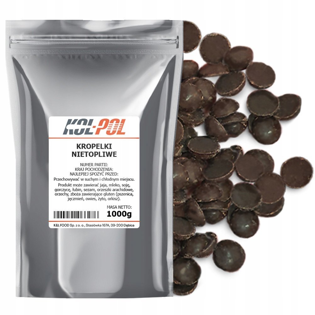 CZEKOLADA DO ZAPIEKANIA 1kg Kropelki czekoladowe nietopliwe jakość Kol-Pol