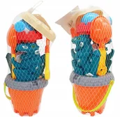 Zabawki do piasku - ZESTAW ZABAWEK DO PIASKU I WODY WIADERKO ŁOPATKA GRABKI SITKO NA PLAŻĘ SMOK - miniaturka - grafika 1