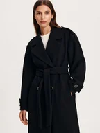 Moda i Uroda OUTLET - Reserved - Płaszcz z wełną - czarny - miniaturka - grafika 1