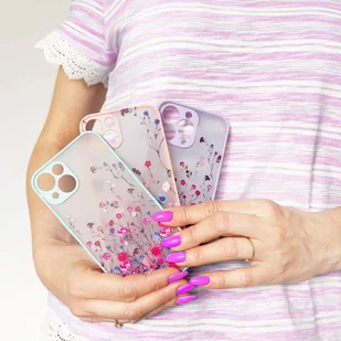 Design Case etui do iPhone 12 Pro Max pokrowiec w kwiaty jasnoniebieski - Etui i futerały do telefonów - miniaturka - grafika 6
