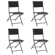 Fotele i krzesła ogrodowe - vidaXL Składane krzesła ogrodowe 4 szt. stal i textilene 313083 - miniaturka - grafika 1