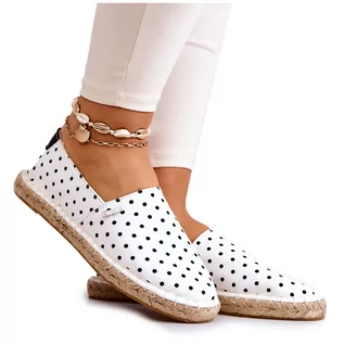 Espadryle damskie - Damskie Espadryle W Groszki Big Star JJ274870 Białe - grafika 1