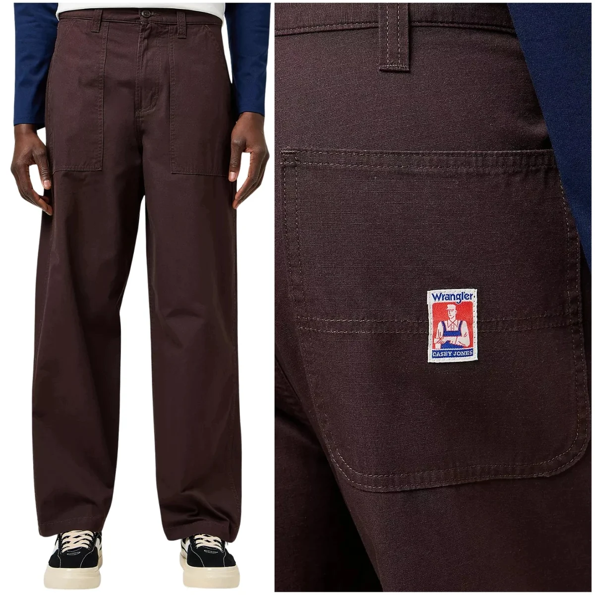 Wrangler Casey Jones Work Pant luźne bawełniane spodnie materiałowe W33 L34