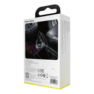 Baseus ładowarka samochodowa 2x USB 45 W 5 A Quick Charge 3.0 Huawei SCP z ekranem LCD + kabel USB Typ C szary (TZCCBX-B0G) - Ładowarki samochodowe - miniaturka - grafika 18