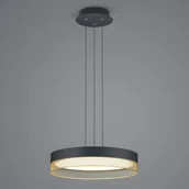 Lampy sufitowe - Żyrandol LED Mesh z żelaza, czarny/ złoty - miniaturka - grafika 1