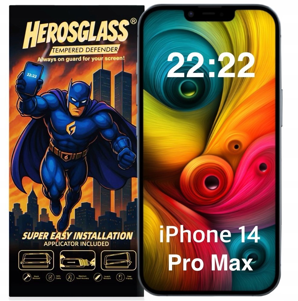 Szkło hartowane z APLIKATOREM 9H do Apple iPhone 14 Pro Max PROSTY MONTAŻ