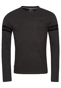 Superdry Shirt VLE Quarterback L/S Top Graphite Dark Marl S Męski, Graphite Dark Marl, S - Koszulki męskie - miniaturka - grafika 1
